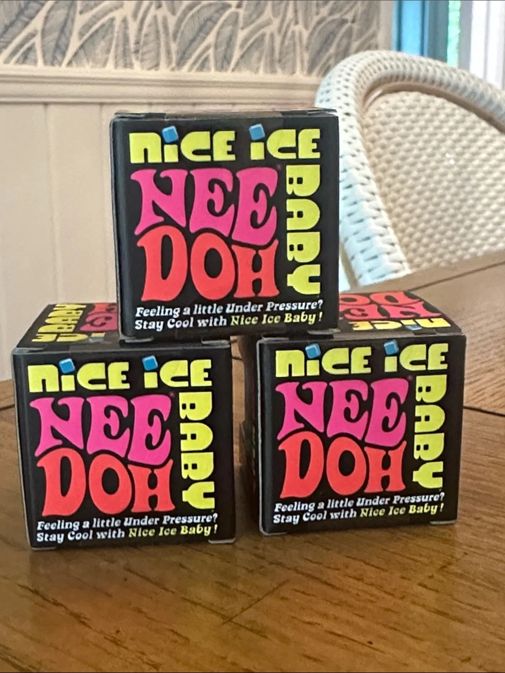Schylling NeeDoh Nice Ice Baby Super Solid Squish - Purple, Pink, Blue (3 Total)